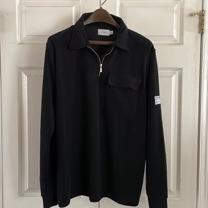 Topman 1/4 zip neck lightweight ribbed sweater Sz L